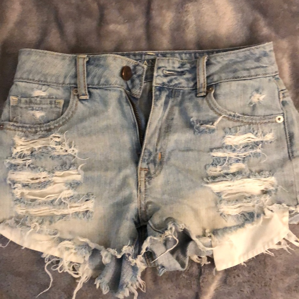 High rise jean shorts
